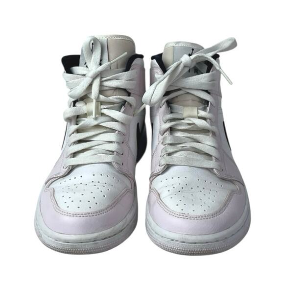 Nike Air Jordan 1 Mid Pink White Lace Up High Top Athletic Sneakers Shoes Sz 7.5 - Picture 2 of 7